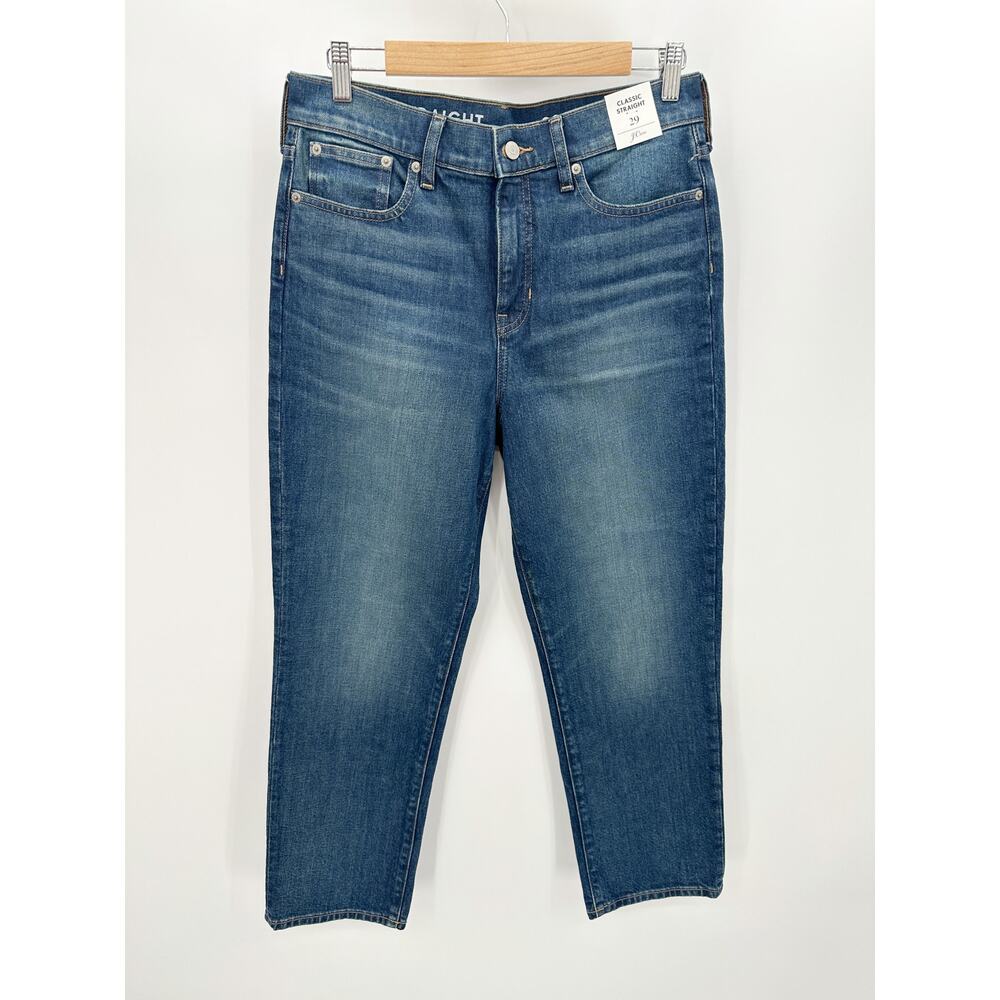 J.Crew Womens Classic Straight Leg Jeans Size 29 High Waisted Medium Wash NWT